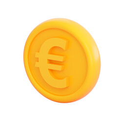 3d violet coin with euro sign. Investment, money growth, banking, payment, business and finance concept. Realistic 3d high quality render