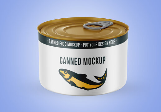 Canned Food Round Mockup PSD