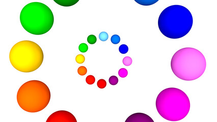 set of colorful balls