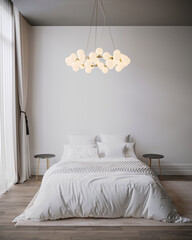 3d rendering of new hotel bedroom design interior