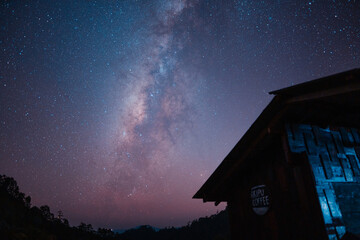 Fototapeta na wymiar Milky Way galaxy,beautiful stars at night