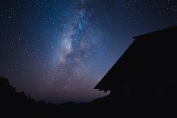 Obraz na płótnie Canvas Milky Way galaxy,beautiful stars at night