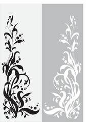 black and white floral background
