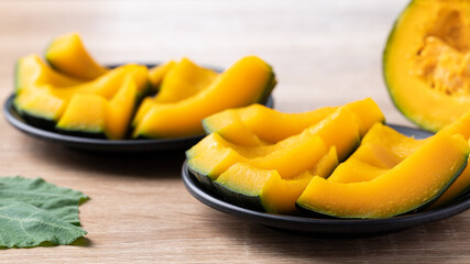 Japanese pumpkin or Kabocha ready to eating