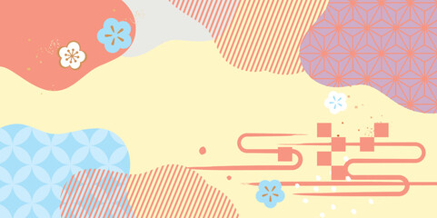 おしゃれな和紙柄　背景イラスト