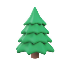 3D green pine trees for Christmas decorations