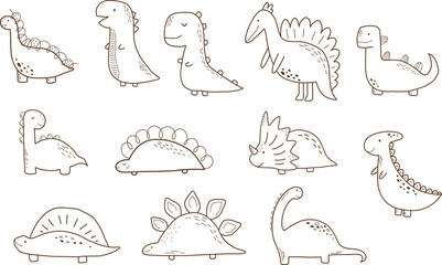 Cute baby dinosaur, vector illustration for design, print, pattern, isolated on white background