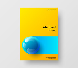 Isolated realistic balls presentation layout. Colorful booklet design vector illustration.