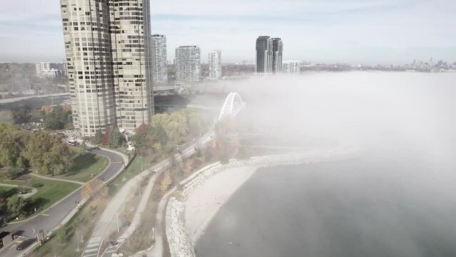 Humber Bay Shores, Toronto, Canada as viewed from a drone