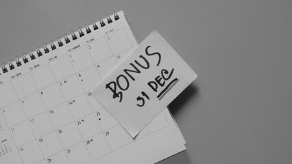 concept of bonus, communication by pulling paper of bonus from the envelope.