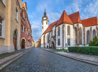 Fototapeta na wymiar Torgau, Germany. View of church of St. Marien (Marienkirche)