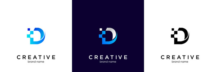 Fototapeta Letter d pixels logo initial design template obraz