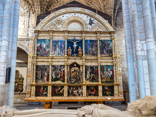 Interior of Iglesia De San Esteban, Church of St. Stephan in Burgos, Spain.