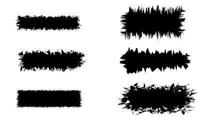 brush strokes set with different shape isolated on white background for creative graphic design