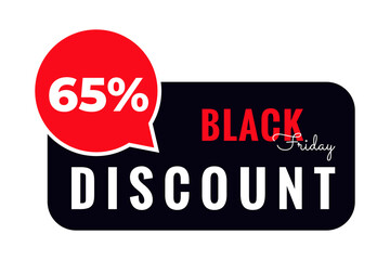 Black Friday sale label tag. Template  for brochure, banner, cover, booklet, print, flyer, card, ad, sign, poster, badge and so on.