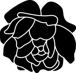 Hand drawn rose silhouette. Vector illustration