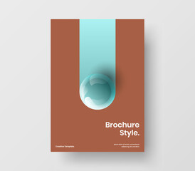 Creative 3D balls company brochure layout. Multicolored poster A4 vector design concept.