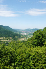 Fototapeta na wymiar Swabian Alb landscapes, view from Bad Urach castle, Germany