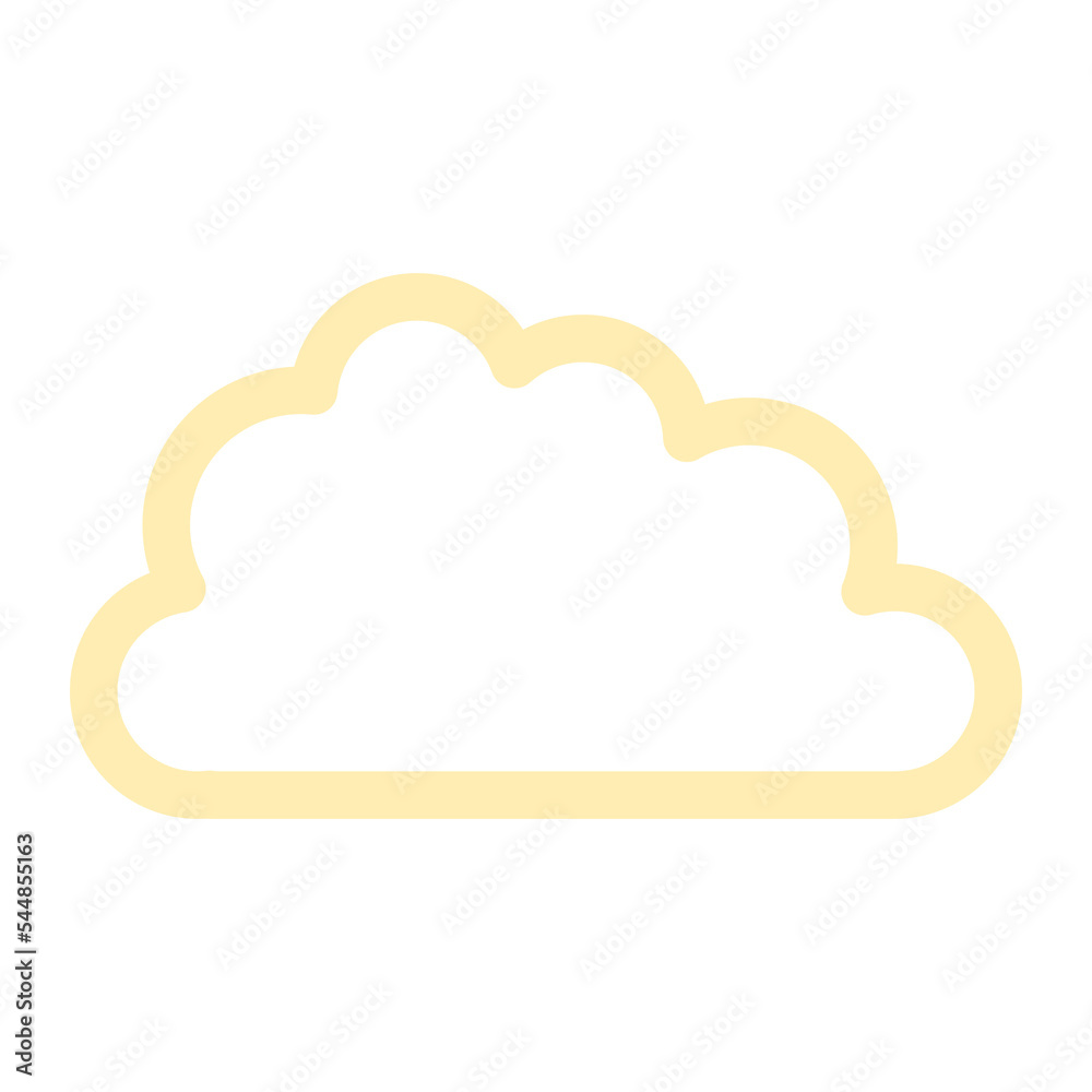 Poster simple cloud outline illustration in cream color for design element