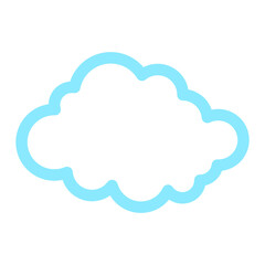 Simple cloud outline illustration in blue color for design element