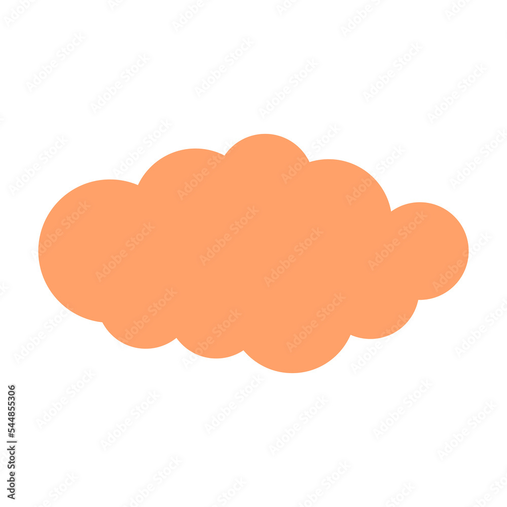 Poster simple cloud in orange color illustration for design element