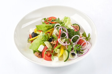 greek salad on the white background