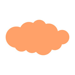 Simple cloud in orange color illustration for design element