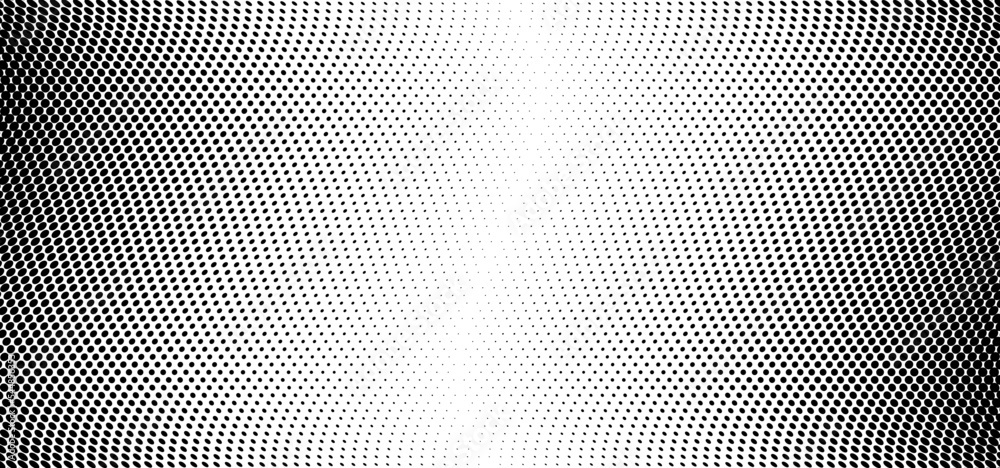 Poster abstract black and white dots background. comic pop art style. light effect. halftone dot abstract b