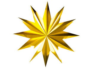 gold star isolated on transparent background.