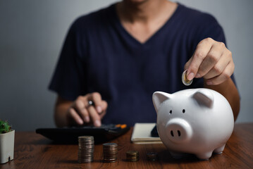 Deposit fund growth savings piggybank finance cash coin currency economy investment. business tax wealth income loan retirement concept.