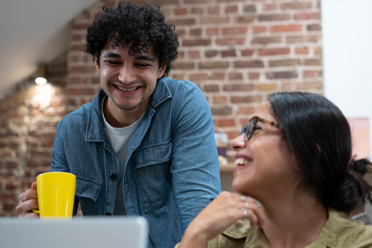 Creative professionals working in office