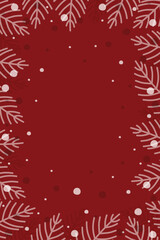 Fototapeta na wymiar Christmas branches. Greeting card template. Vector illustration
