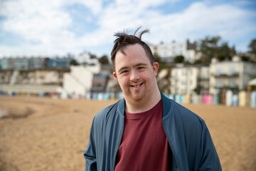 Portrait of mid adult man on beach