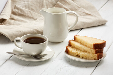 Cake with coffee cup