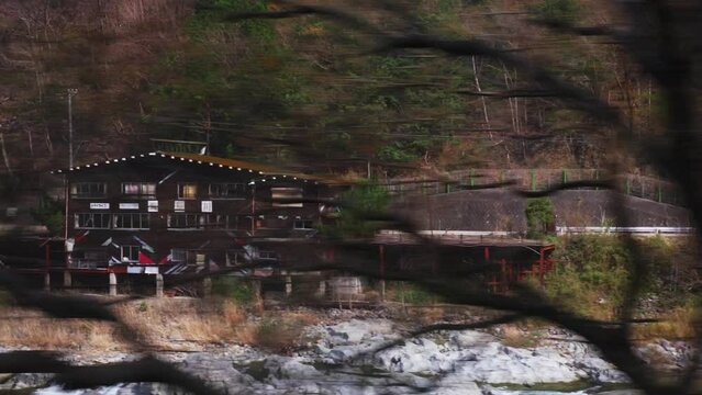 Chasing a truck from the forest, 4K slow motion