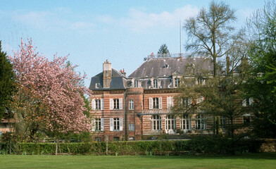Obraz premium Jardin floral du Château de Digeon, Morvillers Saint Saturnin,80, Somme, France