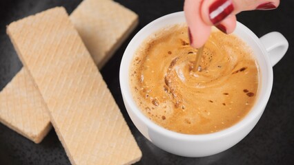 Coffee and dessert waffle bar