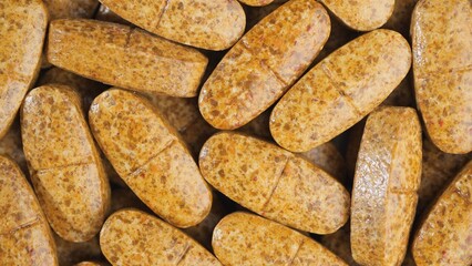 Pills or vitamins top view