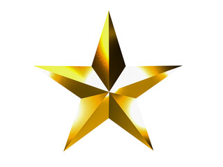 Fototapeta premium Gold star isolated on white background.