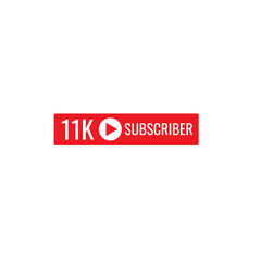 11K subscriber banner art template vector illustration. Ad banner tag for social media.