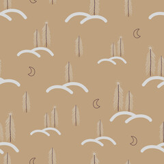 Winter seamless pattern. Christmas design. Best for Christmas or New Year greeting cards, invitation templates, posters, banners. Vector illustration