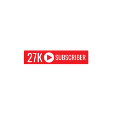 27K subscriber banner art template vector illustration. Ad banner tag for social media.