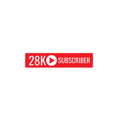 28K subscriber banner art template vector illustration. Ad banner tag for social media.