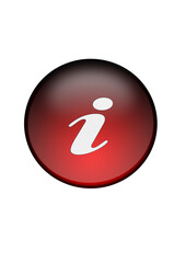 roter 3D Button mit Symbol für Information