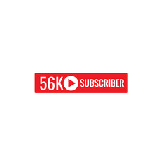 56K subscriber banner art template vector illustration. Ad banner tag for social media.