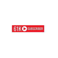 61K subscriber banner art template vector illustration. Ad banner tag for social media.