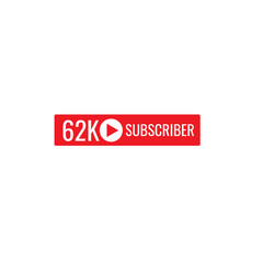62K subscriber banner art template vector illustration. Ad banner tag for social media.