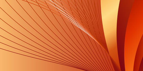 Shiny orange background and minimal abstract design, 3d rendering geometric shape.