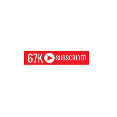 67K subscriber banner art template vector illustration. Ad banner tag for social media.