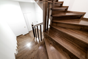 Stairs made of natural oak wood